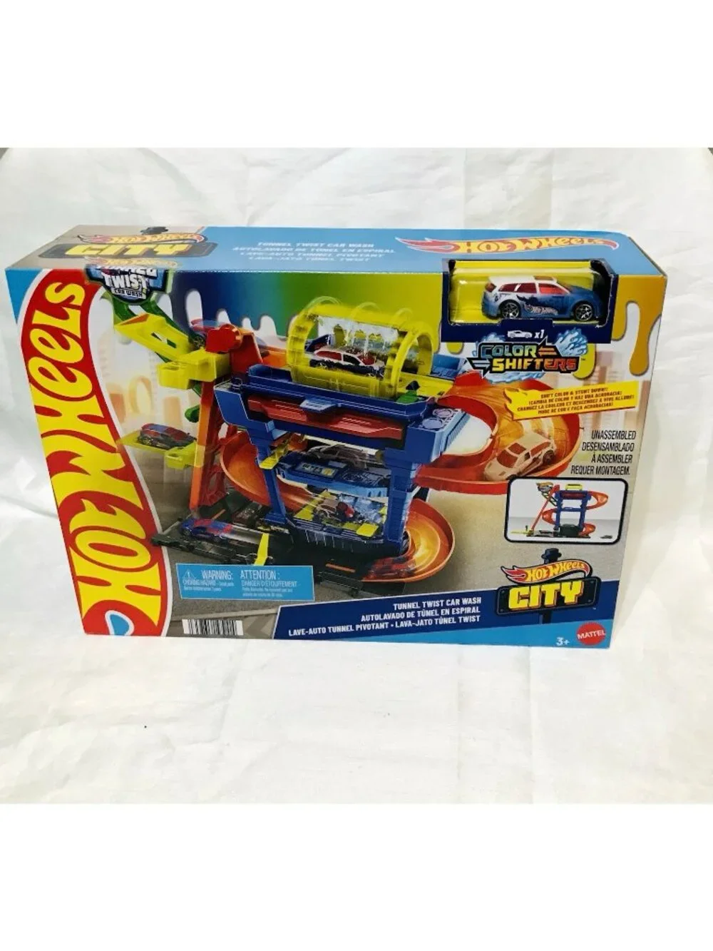 Hot Wheels City Tunnel Twist Car Wash Color Shifters Playset Mattel NEW